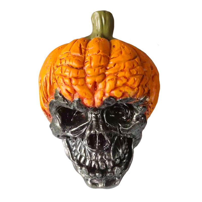 Evil Pumpkin Skull Halloween Resin Ornament - Minihomy