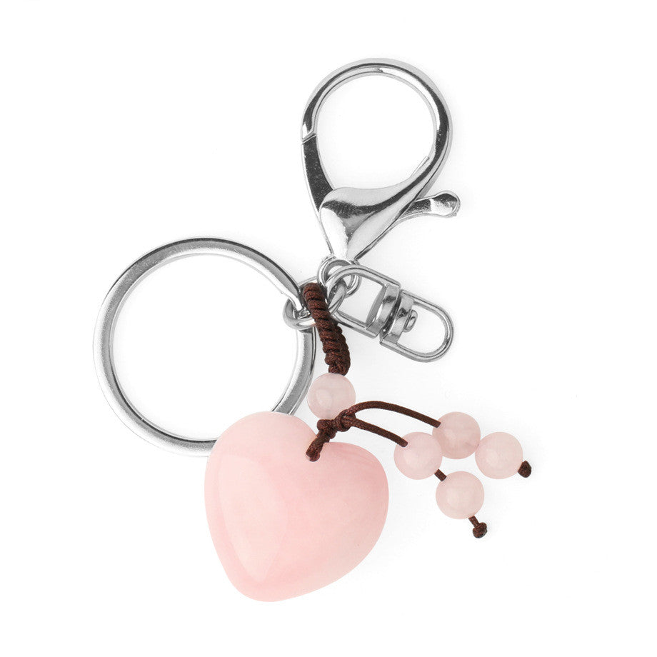 Love Natural Stone Crystal Keychain