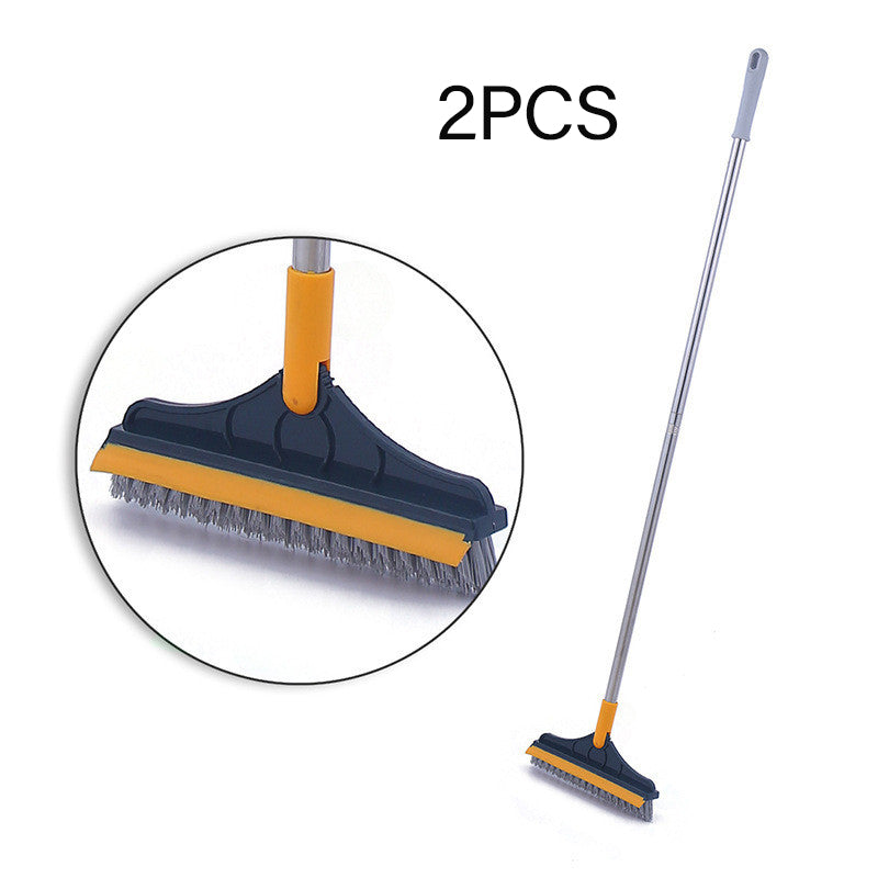 Floor Gap Cleaning Bristles Brush V-broom with Rubber Wiper