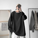 Legible Spring Autumn Long Sleeve T-shirts - Men's O-Neck Loose Fit