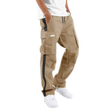 Men's Casual Drawstring Drawstring Pocket Color Blocking Pants