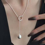 Women's Long Ball Necklace Sweater Chain - Fall/Winter Fashion Jewelry