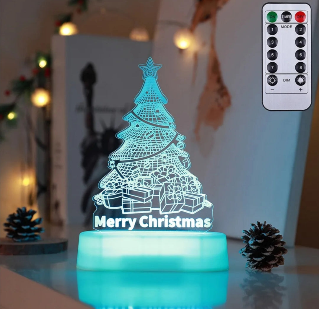 Christmas Decoration 3D Lamp Acrylic LED Night Lights - Minihomy