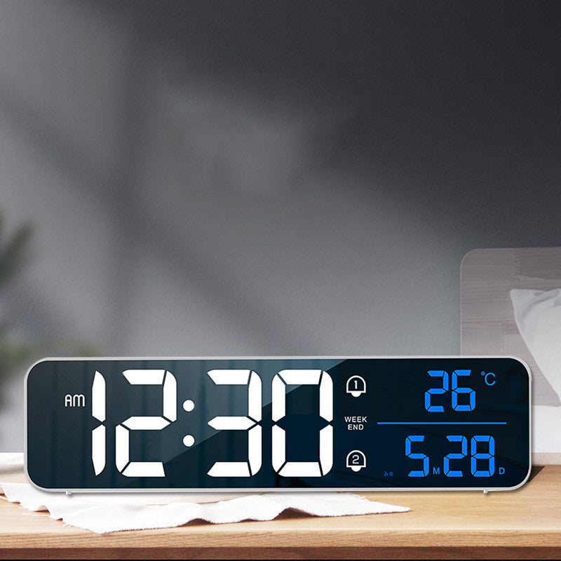 LED Wall Clock Electronic Digital Music Alarm Clock Office Smart Square Clock