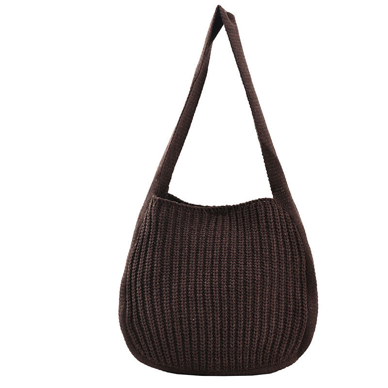 Retro Underarm Single Shoulder Woven Student Handbag