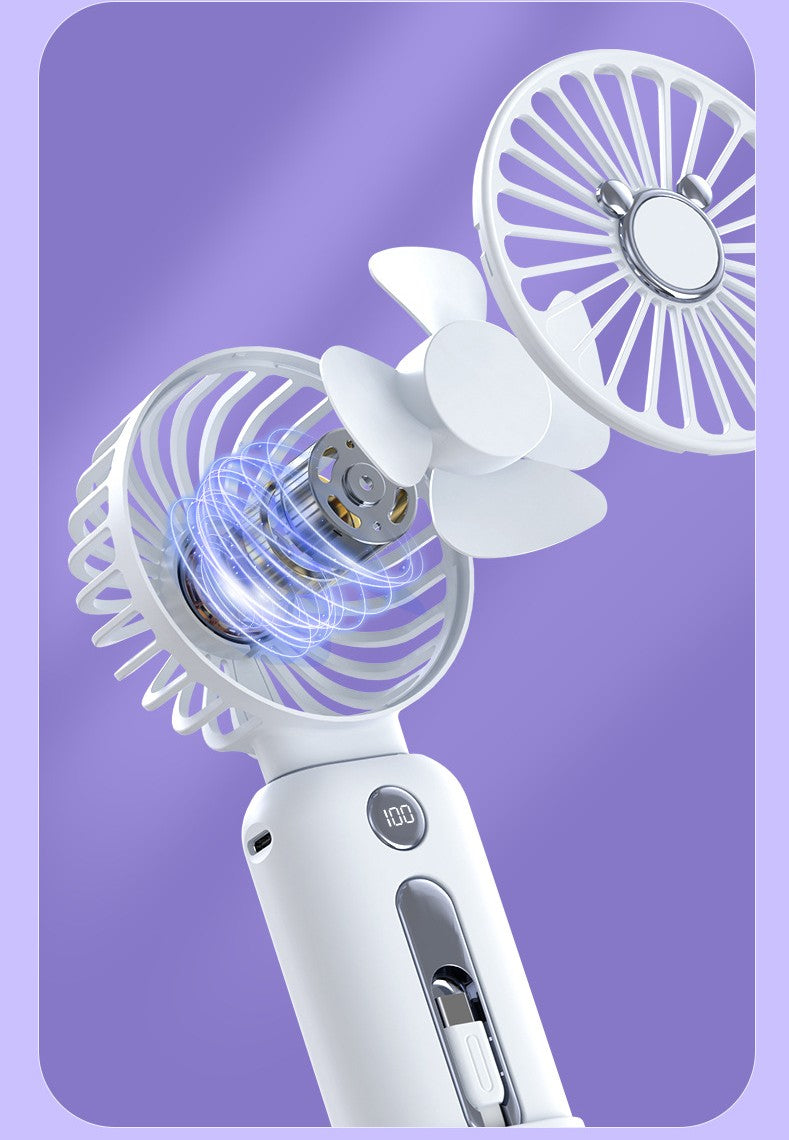 2-in-1 Handheld Fan - Portable Mini Fan with Fast Charging Power Supply - Minihomy