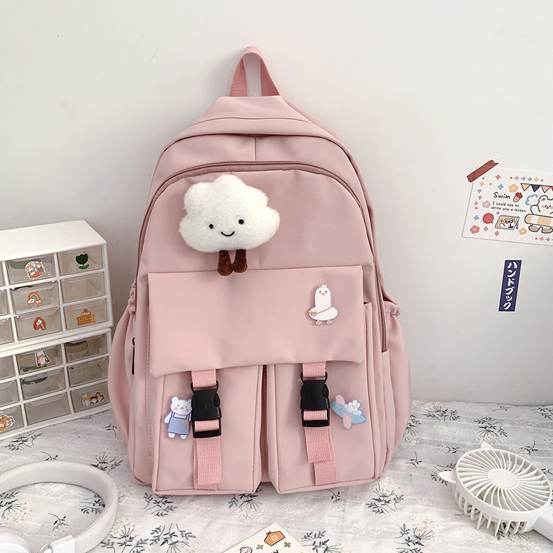 Nylon School Bags For Teenage Girls Waterproof School Laptop Backpack - Minihomy