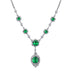 Noble Diamond Green Gem Evening Dress Chain Pendant Necklace Set - Minihomy