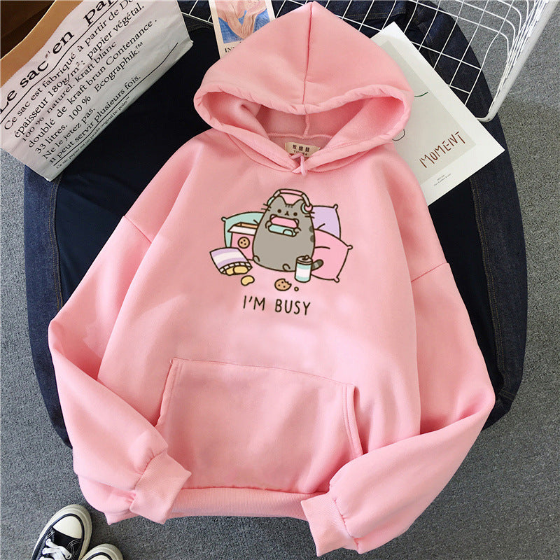 Funny Cat Hoodie Women's Harajuku Sweater