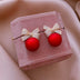 Female Bowknot Pearl Earrings Temperament Christmas - Minihomy