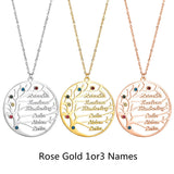 Personalized Stainless Steel Golden Tree of Life Custom Name Necklace