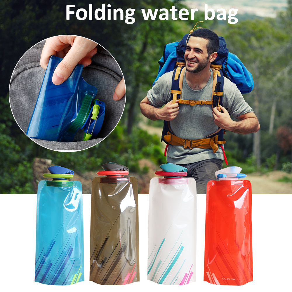 Travel Portable Collapsible Folding Water Bottle with Carabiner