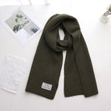 Short Knitted Plain Striped Scarves for Men and Women