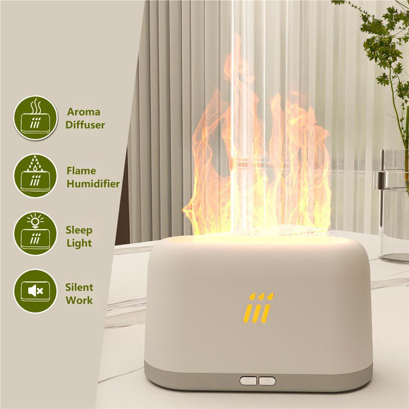 Flame Aroma Diffuser | Cool Mist Humidifier with LED Essential Oil Lamp - Minihomy