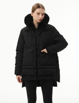 Women's Casual Hooded Middle Long Cotton-padded Coat