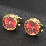 Men's Light Luxury Clock Cufflinks Fashion French Rotatable Golden Cuff - Minihomy