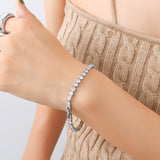 Women's Fashion And Fully-jewelled Zircon Bracelet Bling Chain Bracelet For Girl Titanium Steel Cubic Chain Jewelry Exquisite Gift