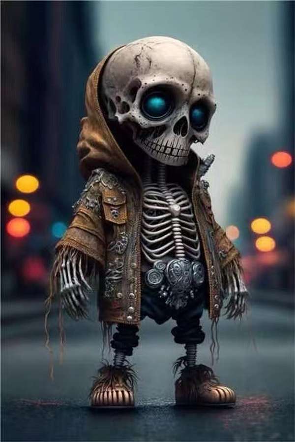 Halloween Cool Skeleton Figurines Doll Resin Ornament Home Decor - Minihomy