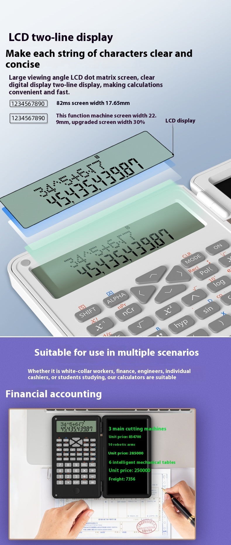 New Scientific Calculator Accounting Special Portable Mini Tablet Computing Machine Handwriting Board Exam Student - Minihomy