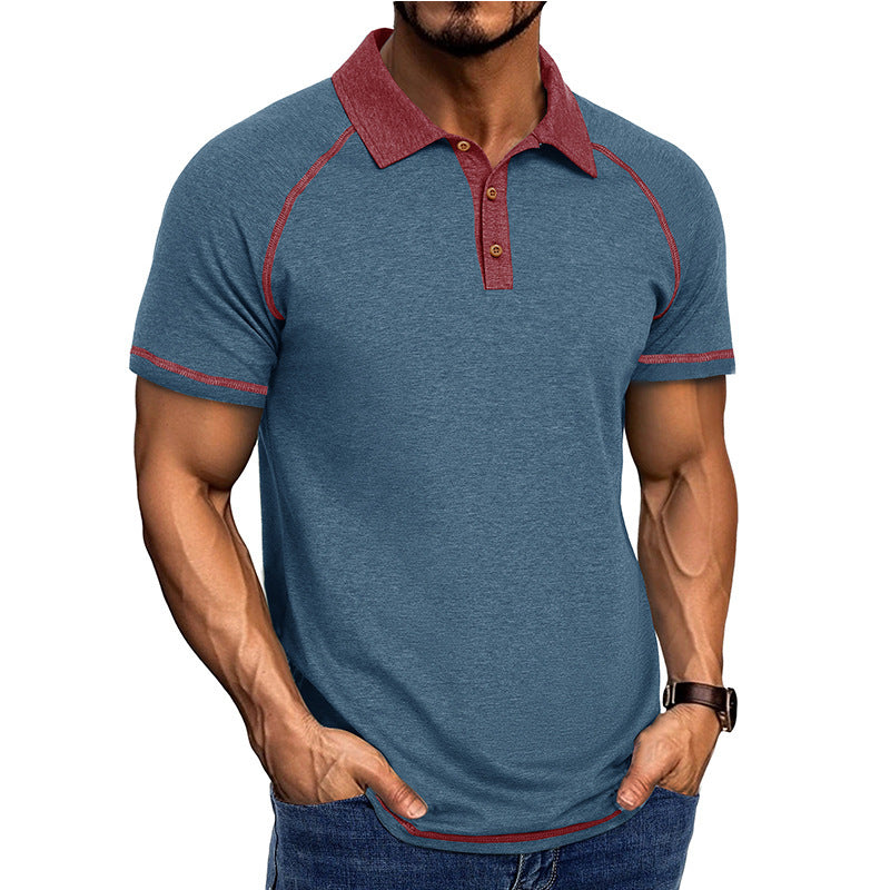 Men's Short Sleeve Polo Shirt - Lapel Collar T-Shirt