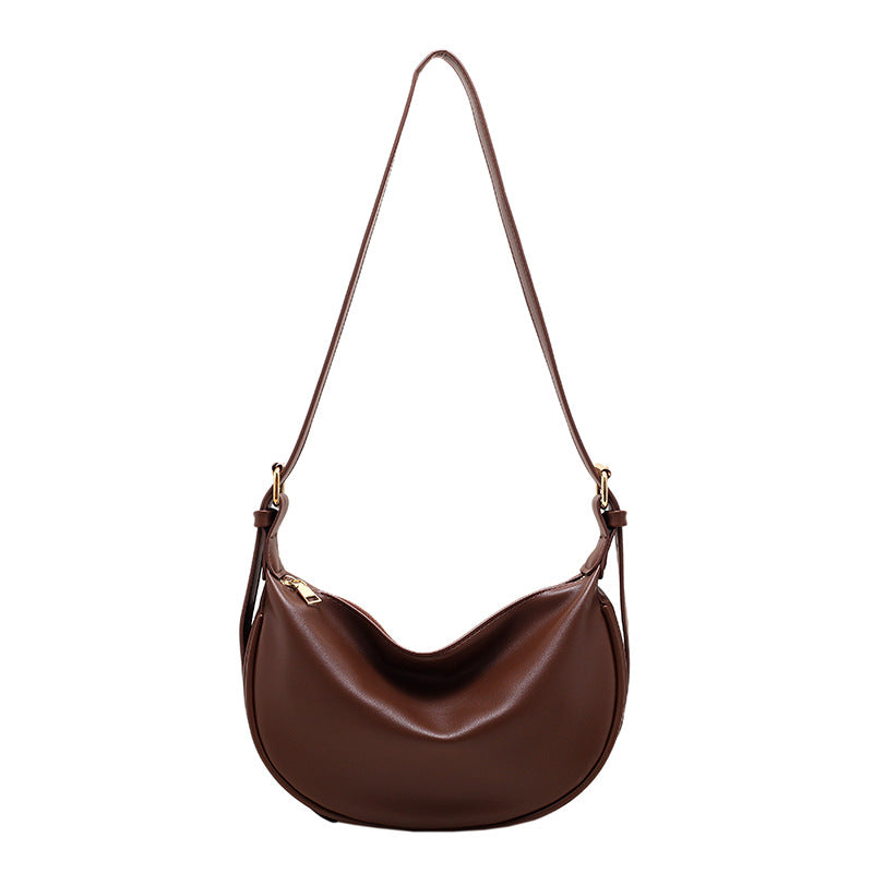 Moon Shape Underarm Bag - Solid Color Small Shoulder Messenger Bag - Minihomy