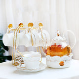 Ceramic Afternoon Tea Set | British Flowering Tea Cups & Saucers