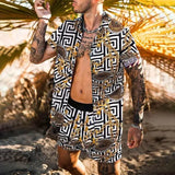 Floral Shirt Beach Two Piece Suit Men Sets