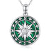 Compass Necklace for Women Sterling Silver Malachite Abalone Shell Pendant Jewelry Graduation Gift for Men Teens