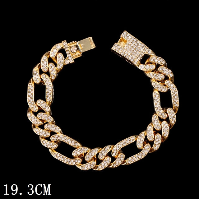 12mm Iced Out Cuban Link Chain Bracelet