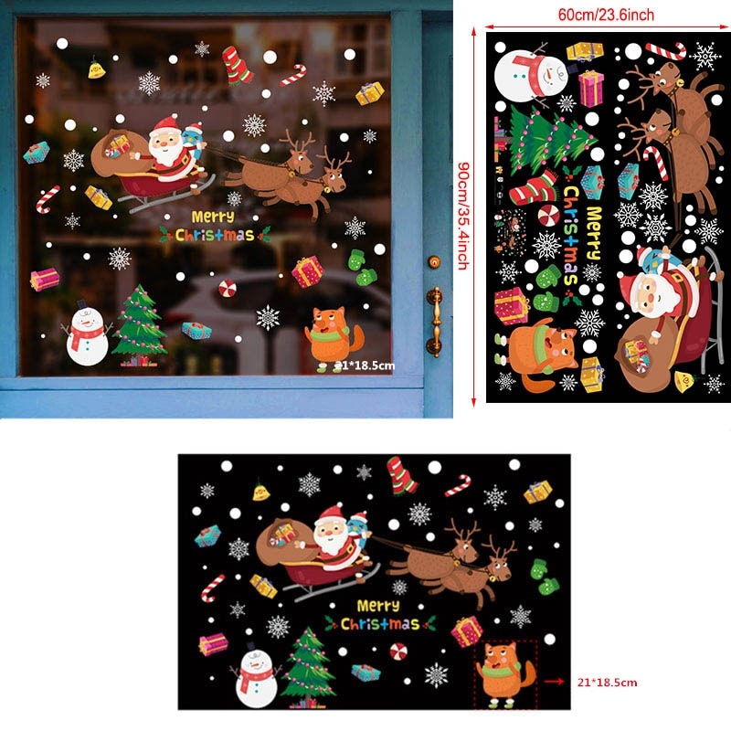 Christmas decorations store window stickers - Minihomy