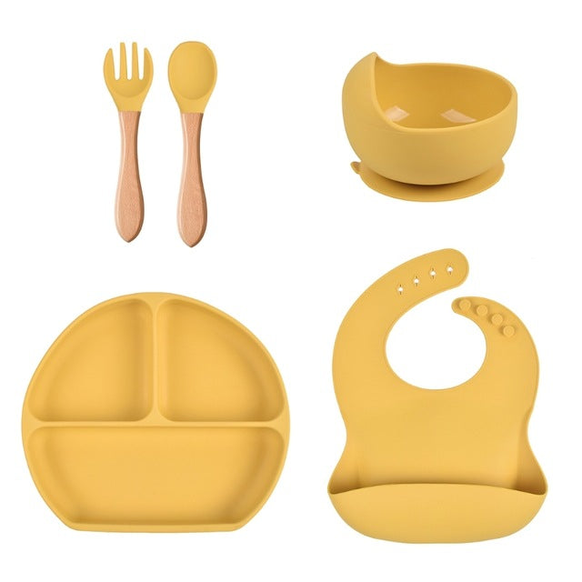 Explosive Children's Eating Silicone Dinner Plate Bowl Spoon - Minihomy