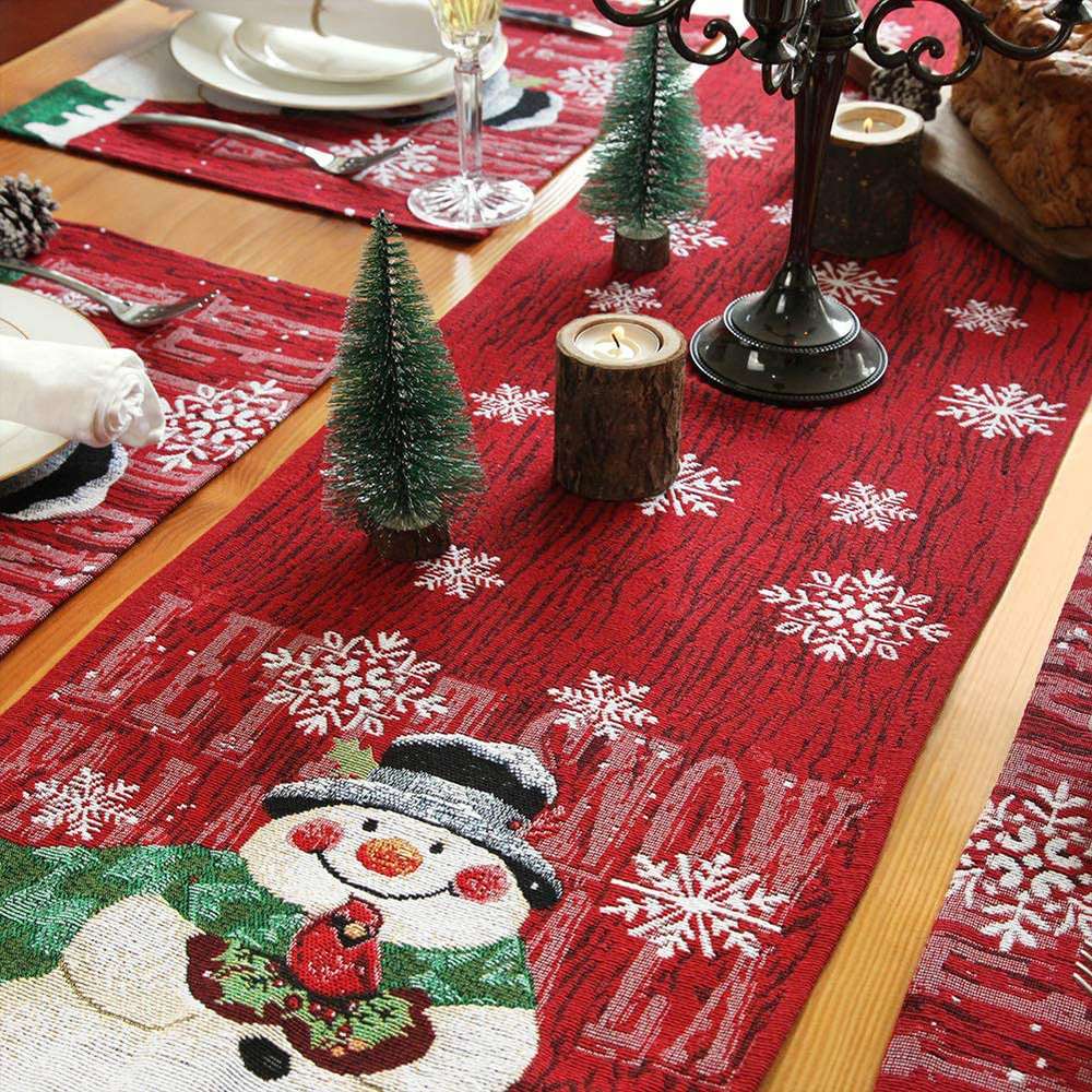 Christmas Tablecloth Decorations For Home Table Xmas Ornaments New Year Decor - Minihomy