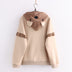 Hooded Bear Embroidery Plus Velvet Sweater Loose And Thin Coat Women - Minihomy