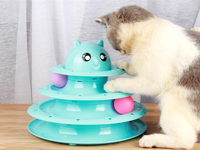 Cat toy turntable ball three-layer cat tower