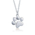 925 Silver Footprint Dog Cat Paw Print Foot Necklace - Minihomy