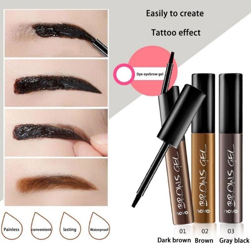 Peel Off Brown Black Eye Brow Tattoo Tint Waterproof Long-lasting Professional Eyebrow Gel Cream - Minihomy