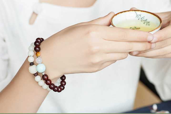 Natural White Jade Bodhi Beads Bracelets Women's - Minihomy