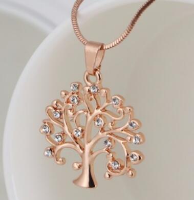 Big Tree Of Life Pendant Long Necklaces Drilling