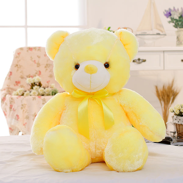 Creative Light Up LED Teddy Bear Stuffed Animals Plush Toy Colorful Glowing Christmas Gift For Kids Pillow - Minihomy