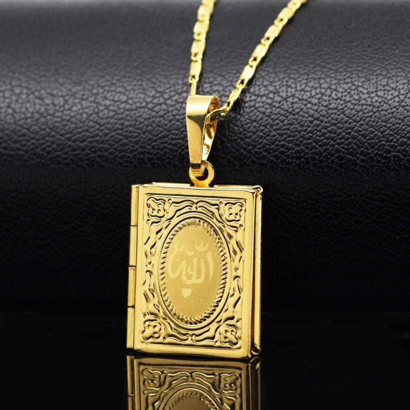 1 Piece of Islamic Allah Quran Photo Frame Men's and Women's Pendant Necklace