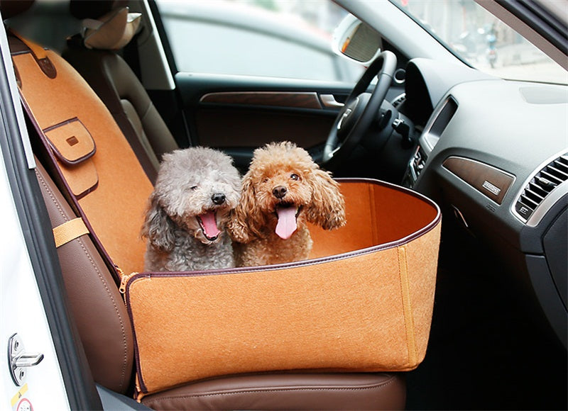 Retro Dual-purpose Pet Car Mat Front Seat Cushion