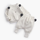 Winter Baby Boy Girl Clothing Sets Autumn Fleece Sweatshirt Trousers Toddler Kids Clothes