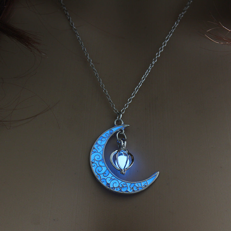 Glowing Pendant Necklaces Silver Plated Chain Necklaces - Minihomy