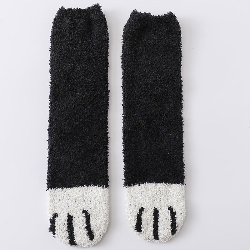 Autumn Winter Cat Claws Cute Thick Warm Sleeping Floor Socks - Minihomy