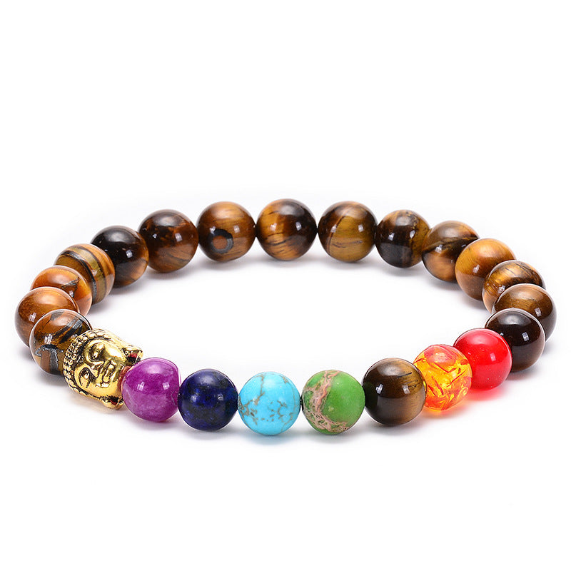 Natural Lava Stone Tiger Eye Beads Bracelet - Minihomy