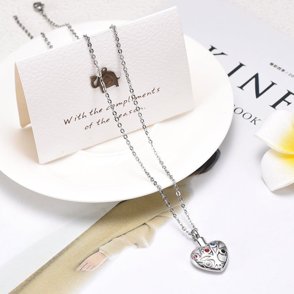 Heart-shaped diamond casket necklace pendant - Minihomy