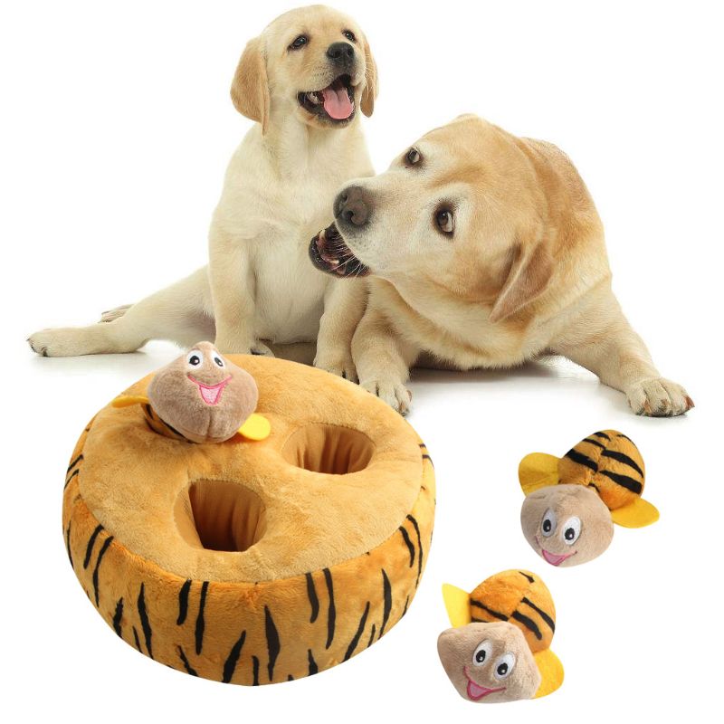 Interactive Squeaky Hide Seek Activity Plush Pet Toy