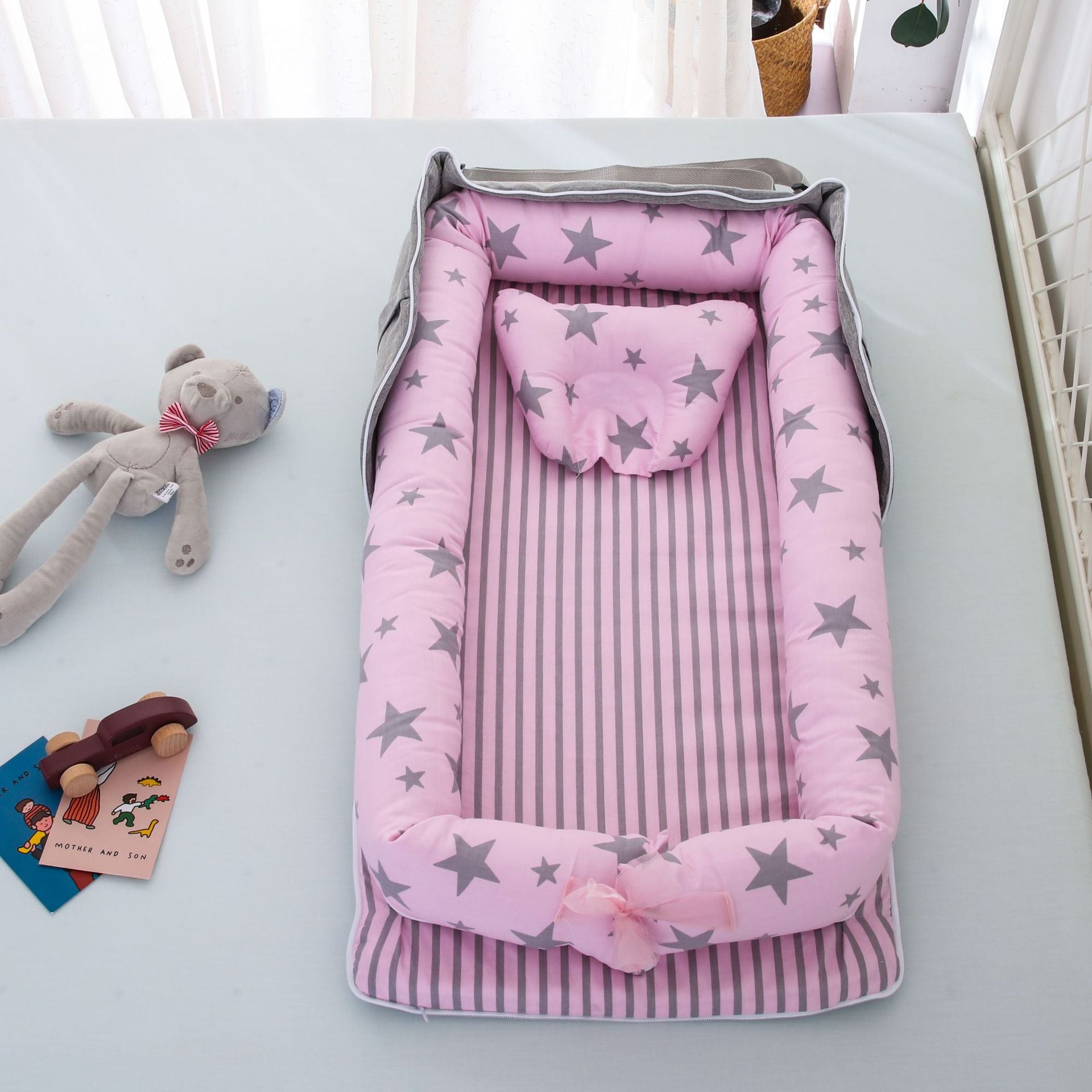 Cotton Portable Foldable Baby Bed - Breathable & Flexible - Multi-functional