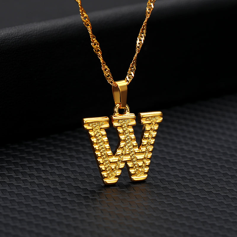 26 letters gold-plated pendant necklace - Minihomy