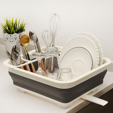 Folding kitchen drain dish rack - Minihomy